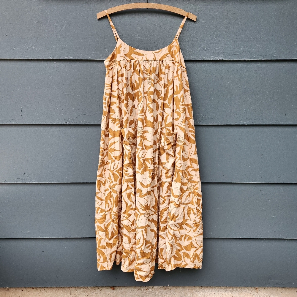 Madewell Linen-Blend Cami Midi Dress in Tropicale Floral - Size Small - Picture 3 of 11
